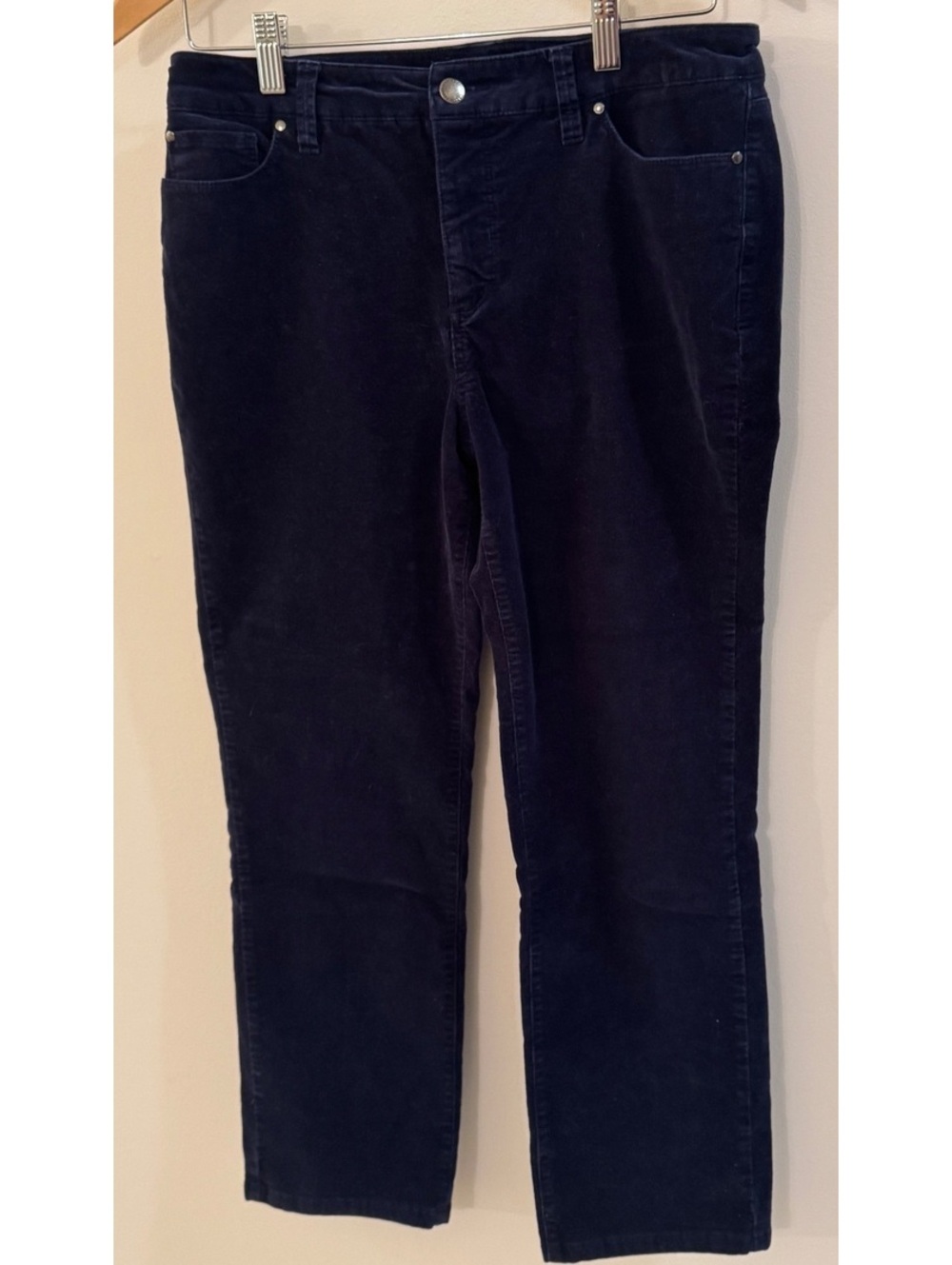 Charter Club Lexington Straight Navy Blue Corduroy Pants Size 8P